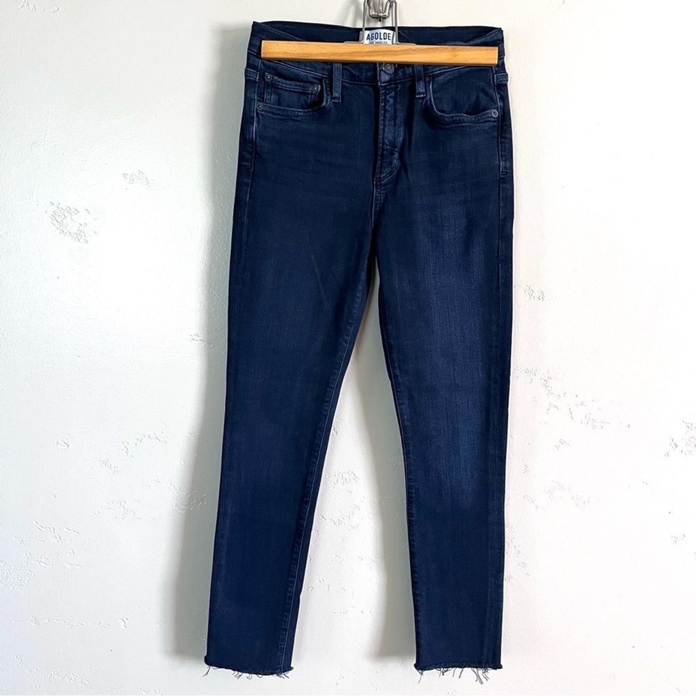 AGOLDE Sophie High Rise Skinny Jeans, Dark Wash, Size 25